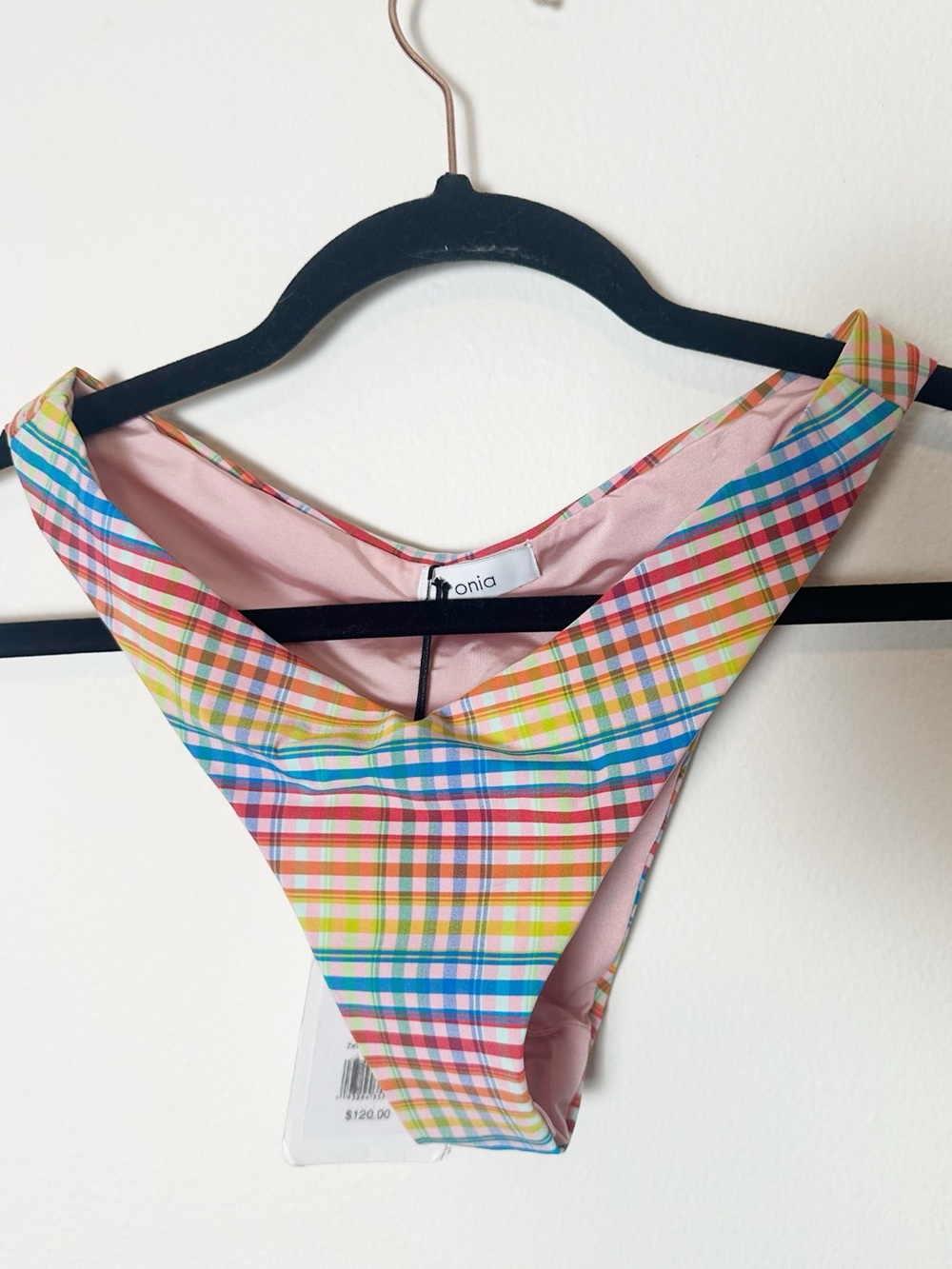 New Onia Chiara Bottom Multi Rainbow Plaid Small